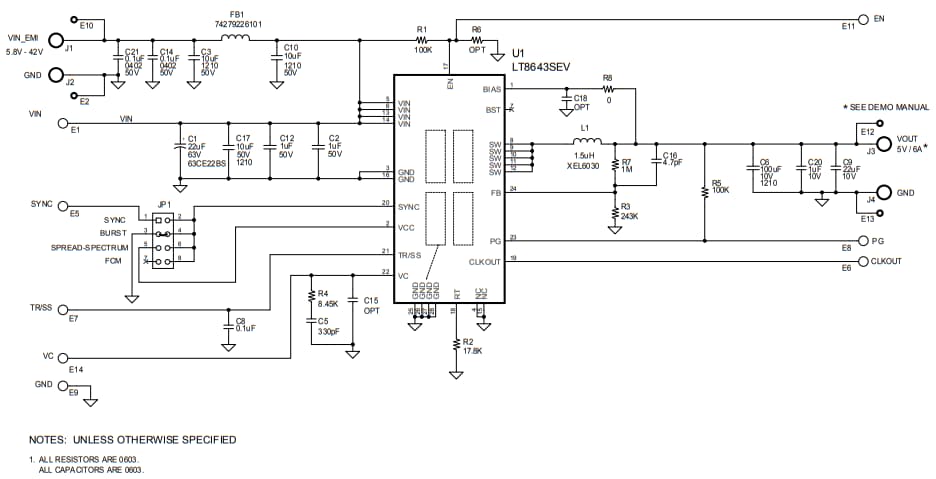 Schematic - Analog Devices Inc. DC2658A Demonstration Circuit
